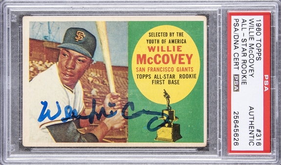 1960 Topps #316 Willie McCovey Signed Rookie Card - PSA/DNA